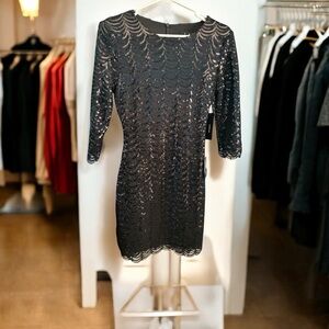 Lulu’s Black Sequin Long Sleeve Dress